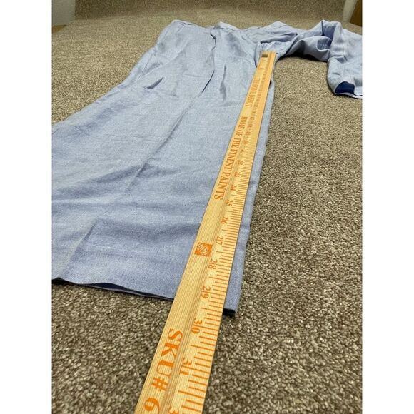 Loft wide leg trouser womens size 14 high rise blue linen blend pants nwt - Picture 5 of 12